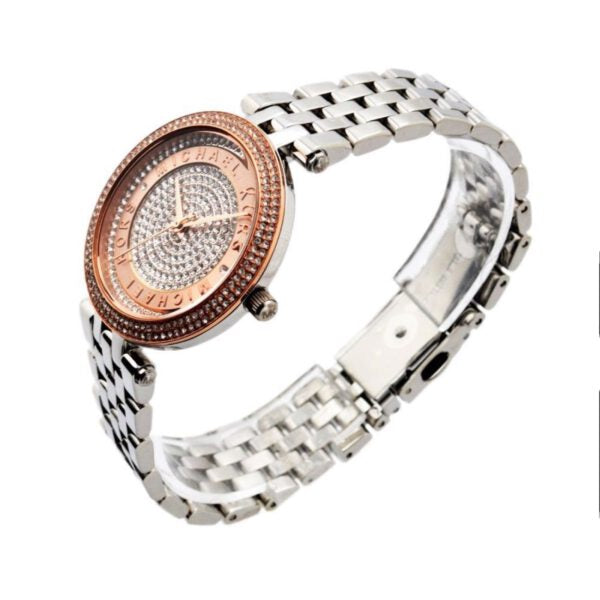 Michael Kors Darci Rose Gold Dial Silver Steel Strap Watch for Women - MK3446 Authentic Buy Shop Now