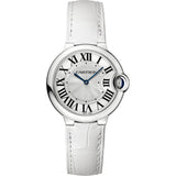 Cartier Ballon Bleu De Cartier Silver Dial White Leather Strap Watch for Women - W6920086 Authentic Buy Shop Now