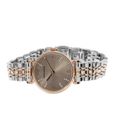 Emporio Armani Gianni T Bar Grey Dial Two Tone Steel Strap Watch For Women - AR1840 Authentic Buy Shop Now