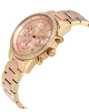 Michael Kors Ritz Chronograph Rose Dial Two Tone Steel Strap Watch for Women - MK6475 Authentic Buy Shop Now