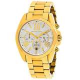 Michael Kors Bradshaw Chronograph White Dial Gold Steel Strap Watch For Women - MK6266 Authentic Buy Shop Now