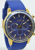 Guess Fuel Chronograph Blue Dial Blue Rubber Strap Watch for Men - W0802G2 Authentic Buy Shop Now