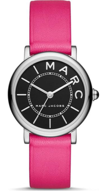 Marc Jacobs Roxy Black Dial Pink Leather Strap Watch for Women - MJ1535 Authentic Buy Shop Now