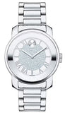 Movado Bold Crystal Pave Silver Dial Silver Steel Strap Watch for Women - 3600254 Authentic Buy Shop Now