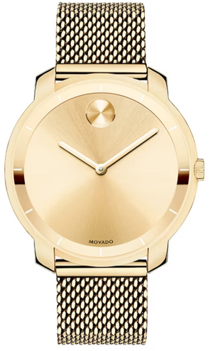 Movado Bold Gold Dial Gold Mesh Bracelet Watch for Women - 3600242 Authentic Buy Shop Now