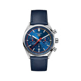 Tag Heuer Carrera Chronograph Blue Dial Blue Leather Strap Watch for Men - CBN201D.FC6543 Authentic Buy Shop Now