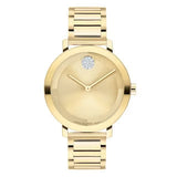 Movado Bold Yellow Gold Dial Yellow Gold Steel Strap Watch For Women - 3600085 Authentic Buy Shop Now