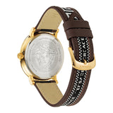 Versace V-Circle Quartz Black Dial Brown Leather Strap Watch for Men - VEBQ01619 Authentic Buy Shop Now