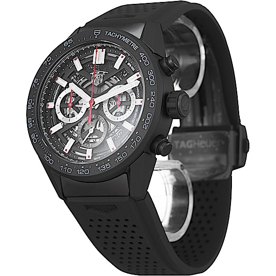 Tag Heuer Carrera Automatic Chronograph Black Dial Black Rubber Strap Watch for Men - CBG2A90.FT6173 Authentic Buy Shop Now