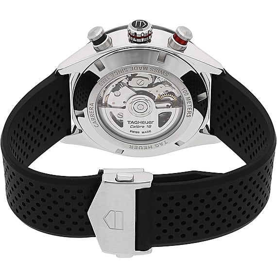 Tag Heuer Carrera Chronograph Black Dial Black Rubber Strap Watch for Men - CBN2A1AA.FT6228 Authentic Buy Shop Now