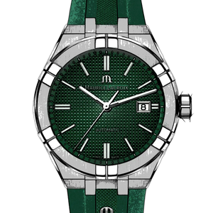 Maurice Lacroix Aikon Chronograph Green Dial Green Rubber Strap Watch for Men - AI1808-SS000-630-5 Authentic Buy Shop Now