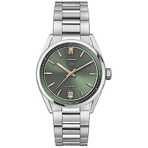 Tag Heuer Carrera Date Automatic 18K Green Dial Silver Steel Strap Watch for Women - WBN2312.BA0001 Authentic Buy Shop Now
