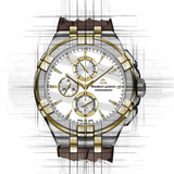 Maurice Lacroix Aikon Chronograph White Dial Brown Leather Strap Watch For Men - AI1018-PVY11-132-1 Authentic Buy Shop Now