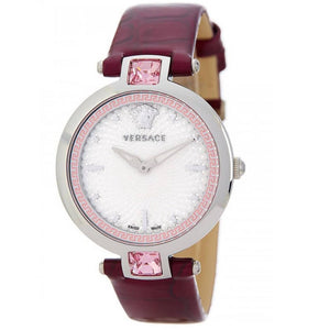Versace Olympo Crystal Gleam White Dial Purple Leather Strap Watch for Women - VAN010016 Authentic Buy Shop Now