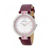 Versace Olympo Crystal Gleam White Dial Purple Leather Strap Watch for Women - VAN010016 Authentic Buy Shop Now