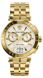 Versace V Racer Chronograph White Dial Gold Steel Strap Watch for Men - VBR060017 Authentic Buy Shop Now