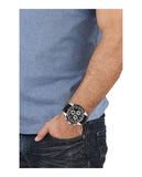 Versace V Ray Chronograph Quartz Black Dial Black Leather Strap Watch For Men - VE2I00121 Authentic Buy Shop Now
