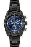 Versace V-Ray Chronograph Quartz Blue Dial Black Steel Strap Watch For Men - VE2I00521 Authentic Buy Shop Now
