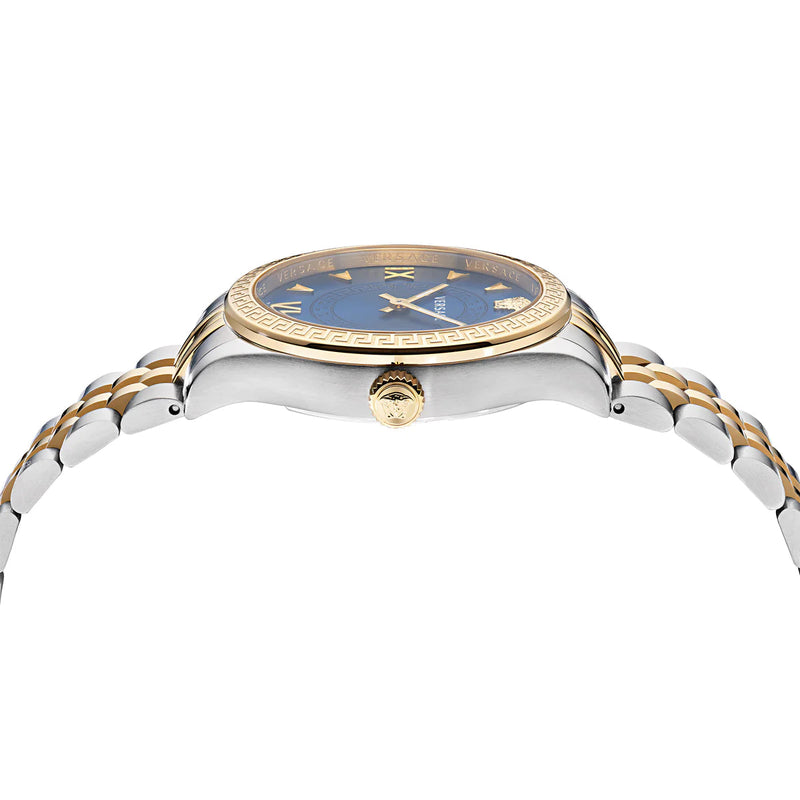 Versace Hellenyium Quartz Blue Dial Two Tone Steel Strap Watch for Men - VEVK00520 Authentic Buy Shop Now