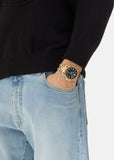 Versace Hellenyium GMT Blue Dial Two Tone Steel Strap Watch for Men - V11060017 Authentic Buy Shop Now