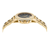 Versace Greca Action Chronograph Black Dial Gold Steel Strap Watch For Men - VE3J00622 Authentic Buy Shop Now
