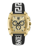 Versace Dominus Chronograph Gold Dial Black Silicone Strap Watch For Men - VE6H00223 Authentic Buy Shop Now