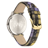 Versace V-Circle The Clans Edition Silver Dial Multicolor Leather Strap Watch for Women - VE8100118 Authentic Buy Shop Now