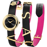 Versace V-Flare Quartz Black Dial Black Leather Strap Watch for Women - VEBN00218 Authentic Buy Shop Now