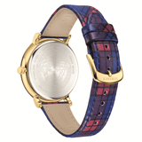 Versace V-Circle The Clans Edition Black Dial Red & Blue Leather Strap Watch for Women - VEBQ00218 Authentic Buy Shop Now