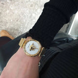 Versace Palazzo Empire Greca White Dial Gold Mesh Bracelet Watch for Women - VEDV00619 Authentic Buy Shop Now