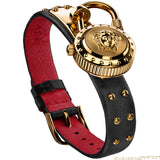Versace Medusa Lock Icon Gold Dial Red Leather Strap Watch for Women - VEDW00119 Authentic Buy Shop Now