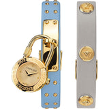 Versace Medusa Lock Icon Quartz White Dial Blue Leather Strap Watch for Women - VEDW00419 Authentic Buy Shop Now