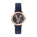 Versace Virtus Quartz Blue Dial Blue Leather Strap Watch for Women - VEHC00419 Authentic Buy Shop Now
