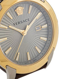 Versace V-Urban Quartz Grey Dial Brown Leather Strap Watch for Men - VELQ00219 Authentic Buy Shop Now