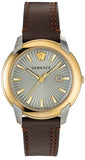 Versace V-Urban Quartz Grey Dial Brown Leather Strap Watch for Men - VELQ00219 Authentic Buy Shop Now