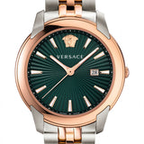 Versace V-Urban Green Dial Two Tone Steel Strap Watch for Men - VELQ00619 Authentic Buy Shop Now