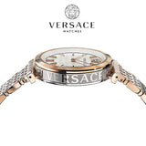 Versace V-Twist White Dial Two Tone Mesh Bracelet Watch for Women - VELS00719 Authentic Buy Shop Now