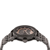 Versace Viamond Quartz Black Dial Grey Steel Strap Watch For Men - VEPO00520 Authentic Buy Shop Now