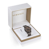 Versace Viamond Quartz Black Dial Grey Steel Strap Watch For Men - VEPO00520 Authentic Buy Shop Now
