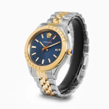 Versace Hellenyium Quartz Blue Dial Two Tone Steel Strap Watch For Men - VEVK00520 Authentic Buy Shop Now