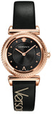 Versace V-Motif Vintage Logo Black Dial Black Leather Strap Watch for Women - VERE00818 Authentic Buy Shop Now