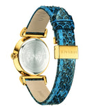 Versace V-Motif Vintage Logo Diamonds Blue Dial Blue Leather Strap Watch for Women - VERE01018 Authentic Buy Shop Now