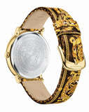Versace V-Circle Black Dial Gold Leather Strap Watch for Women - VBP13017 Authentic Buy Shop Now