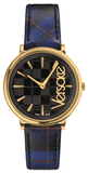 Versace V-Circle Black Dial Blue Leather Strap Watch for Women - VE8100218 Authentic Buy Shop Now