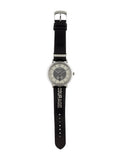 Versace V-Circle Black Manifesto Courage Quartz Silver Dial Black Leather Strap Watch for Men - VBQ080017 Authentic Buy Shop Now