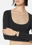 Versace Virtus Quartz White Dial Black Leather Strap Watch For Women - VET300421 Authentic Buy Shop Now