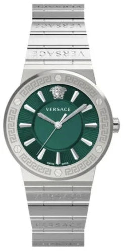 Versace Grace Quartz Green Dial Silver Steel Strap Watch For Women - VEVH00920 Authentic Buy Shop Now