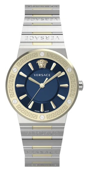 Versace Greca Quartz Blue Dial Silver Steel Strap Watch for Women - VEVH01120 Authentic Buy Shop Now