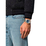 Versace Hellenyium Quartz Blue Dial Two Tone Steel Strap Watch for Men - VEVK00520 Authentic Buy Shop Now