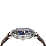 Versace Greca Sport Analog Blue Dial Brown Leather Strap Watch For Men - VEZ300121 Authentic Buy Shop Now